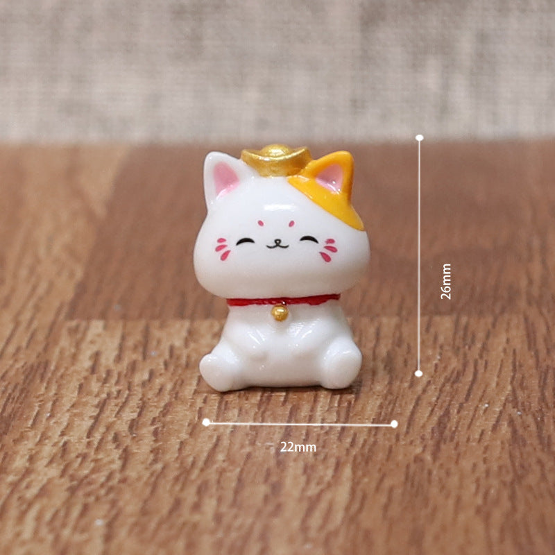 Micro Landscape Ornaments Cute Lucky Cat Resin Crafts Car Center Console Decoration Home Decoration Gifts