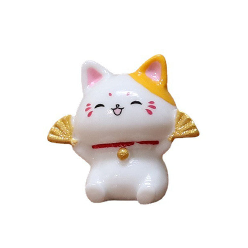Micro Landscape Ornaments Cute Lucky Cat Resin Crafts Car Center Console Decoration Home Decoration Gifts